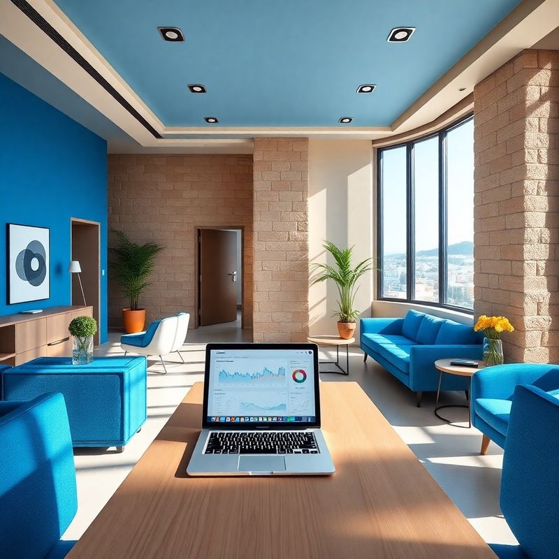 Svijetli moderni ured u Splitu s indigo detaljima